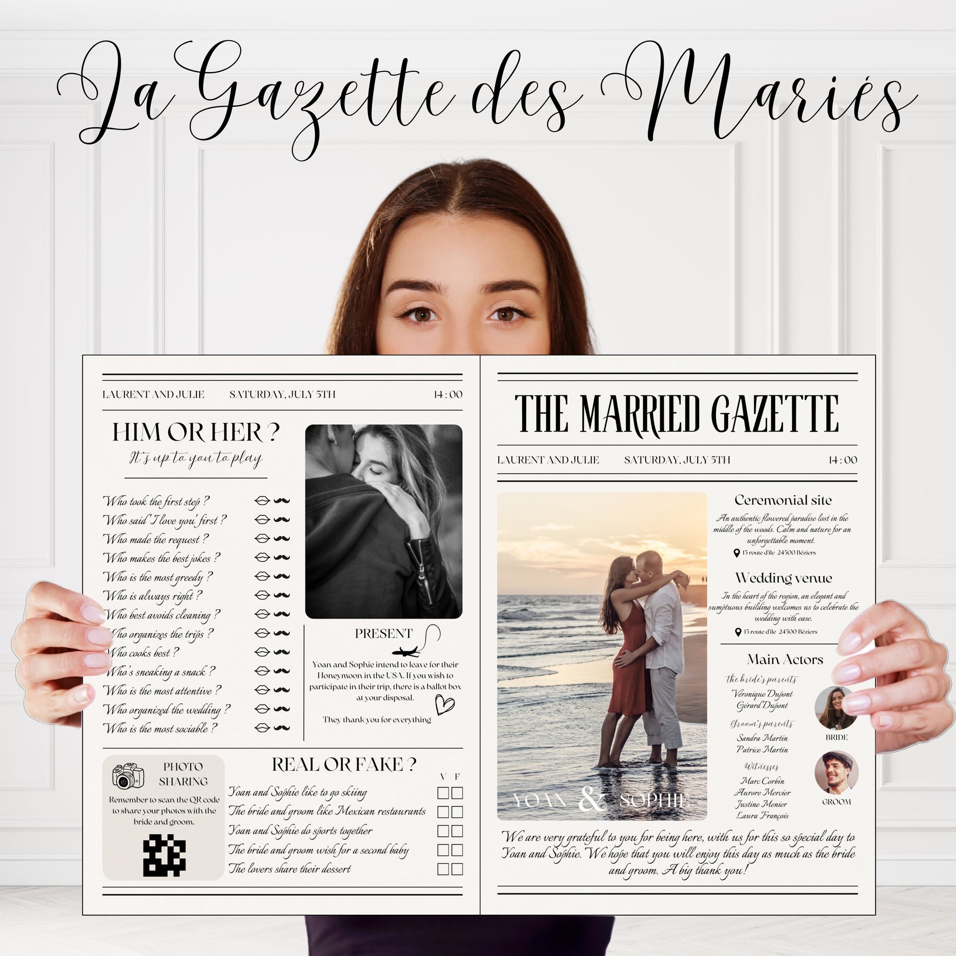 Gazette des mariés 4 pages Design d'Audrey