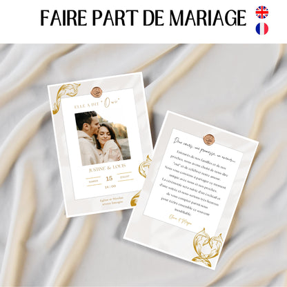 Faire-part de Mariage personnalisé Design d'Audrey
