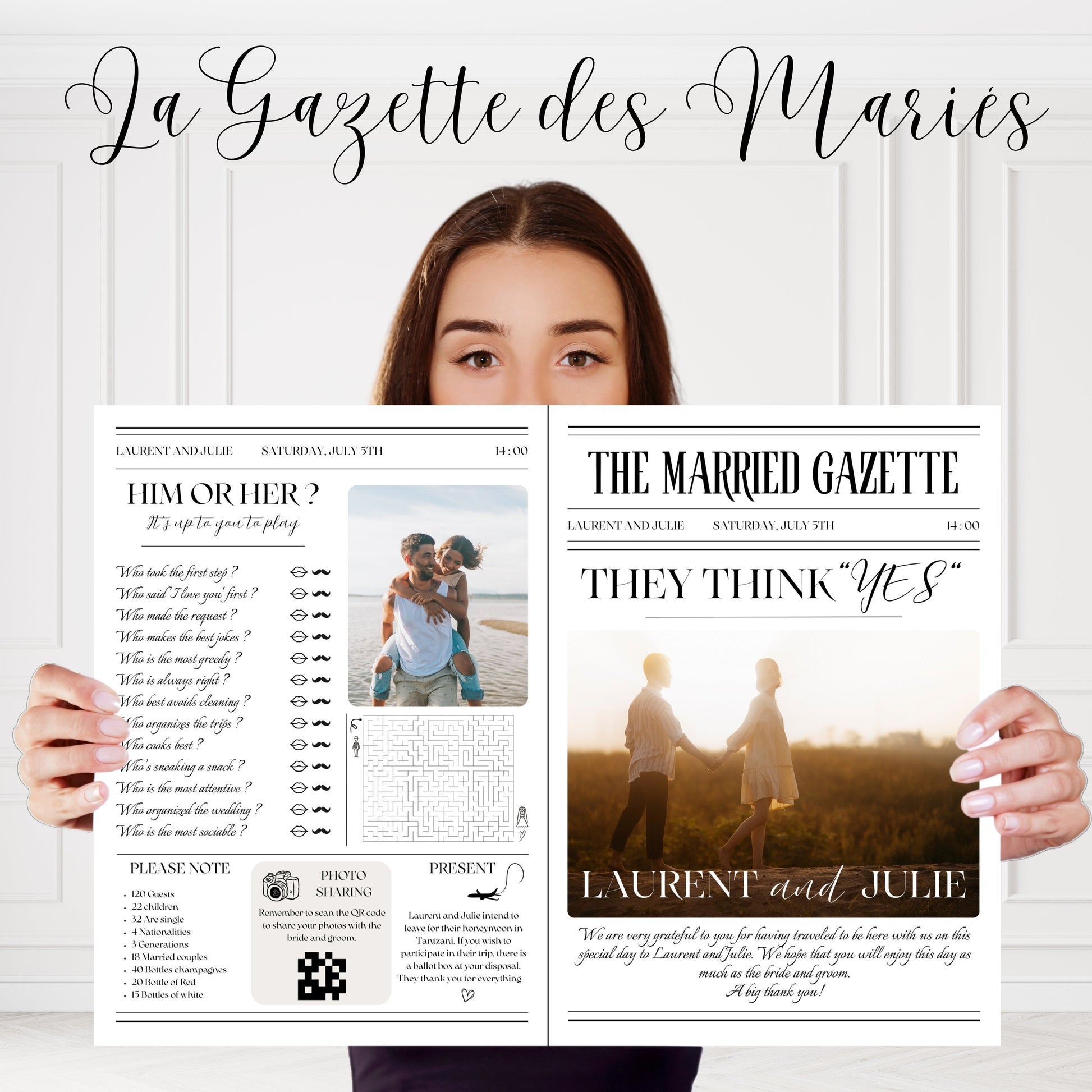Gazette des mariés 4 pages Design d'Audrey