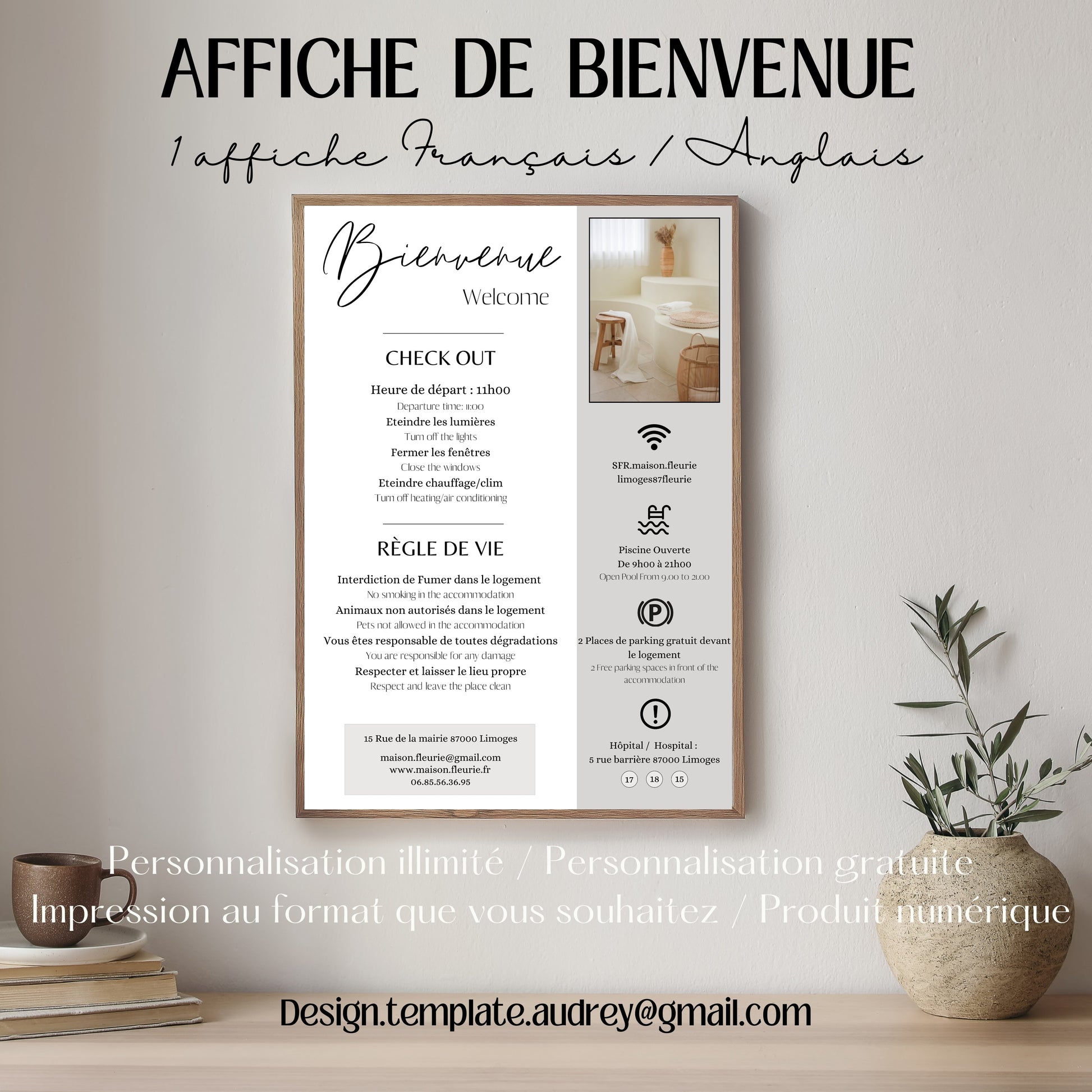 Affiche de bienvenue Design d'Audrey