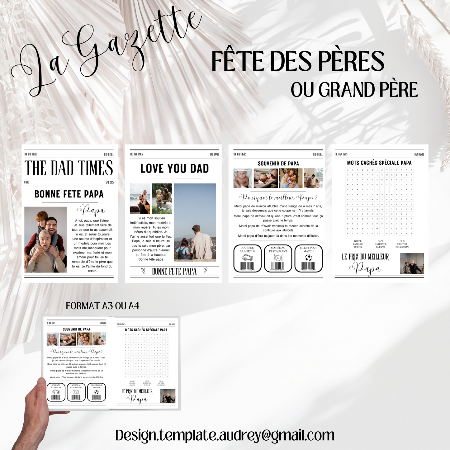 Gazette personnalisable fête des pères