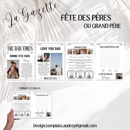 Gazette personnalisable fête des pères