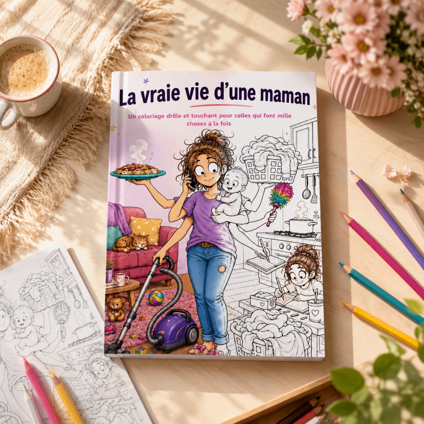 Coloriage de la vraie vie d'une maman