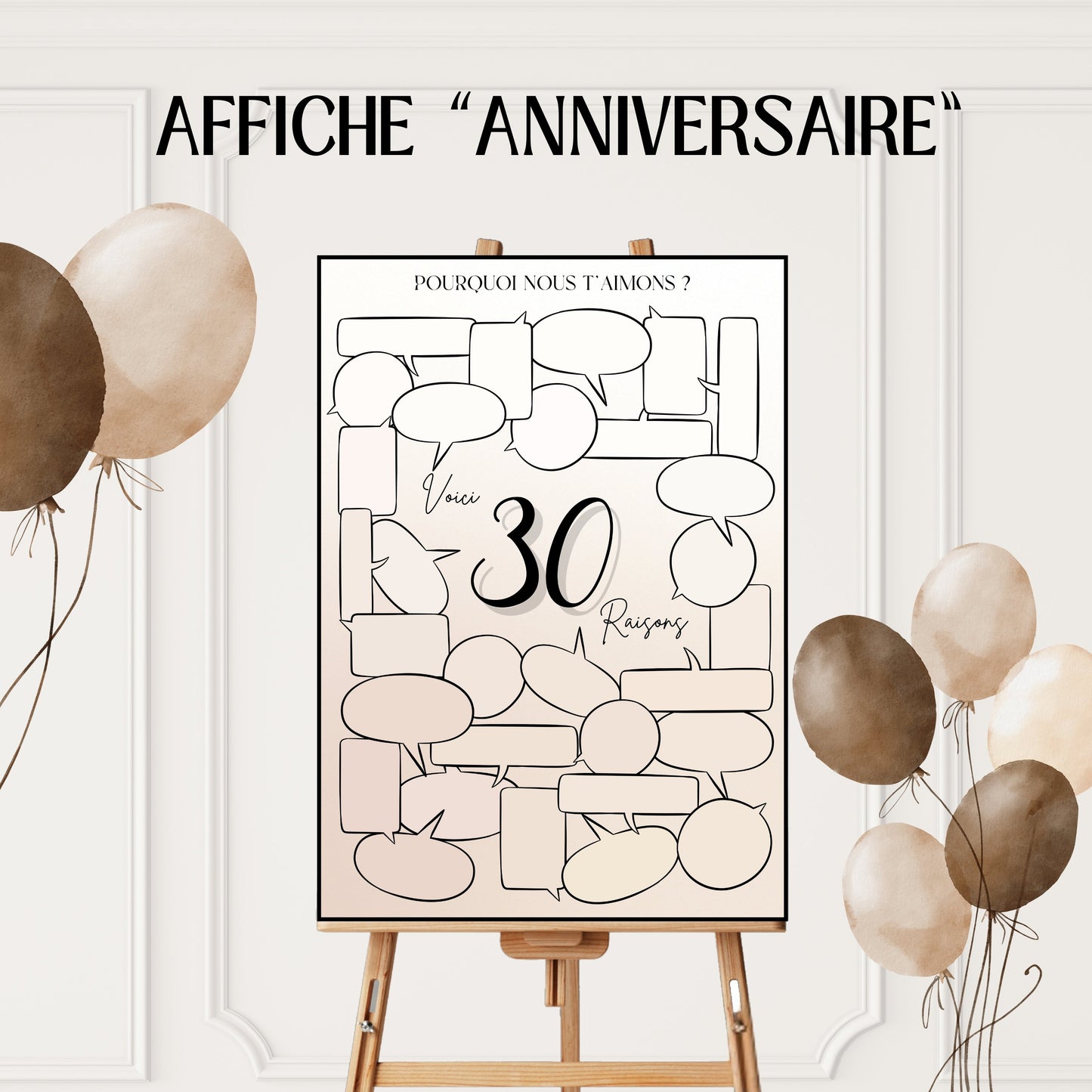 Affiche anniversaire humour 30 ans Design d'Audrey
