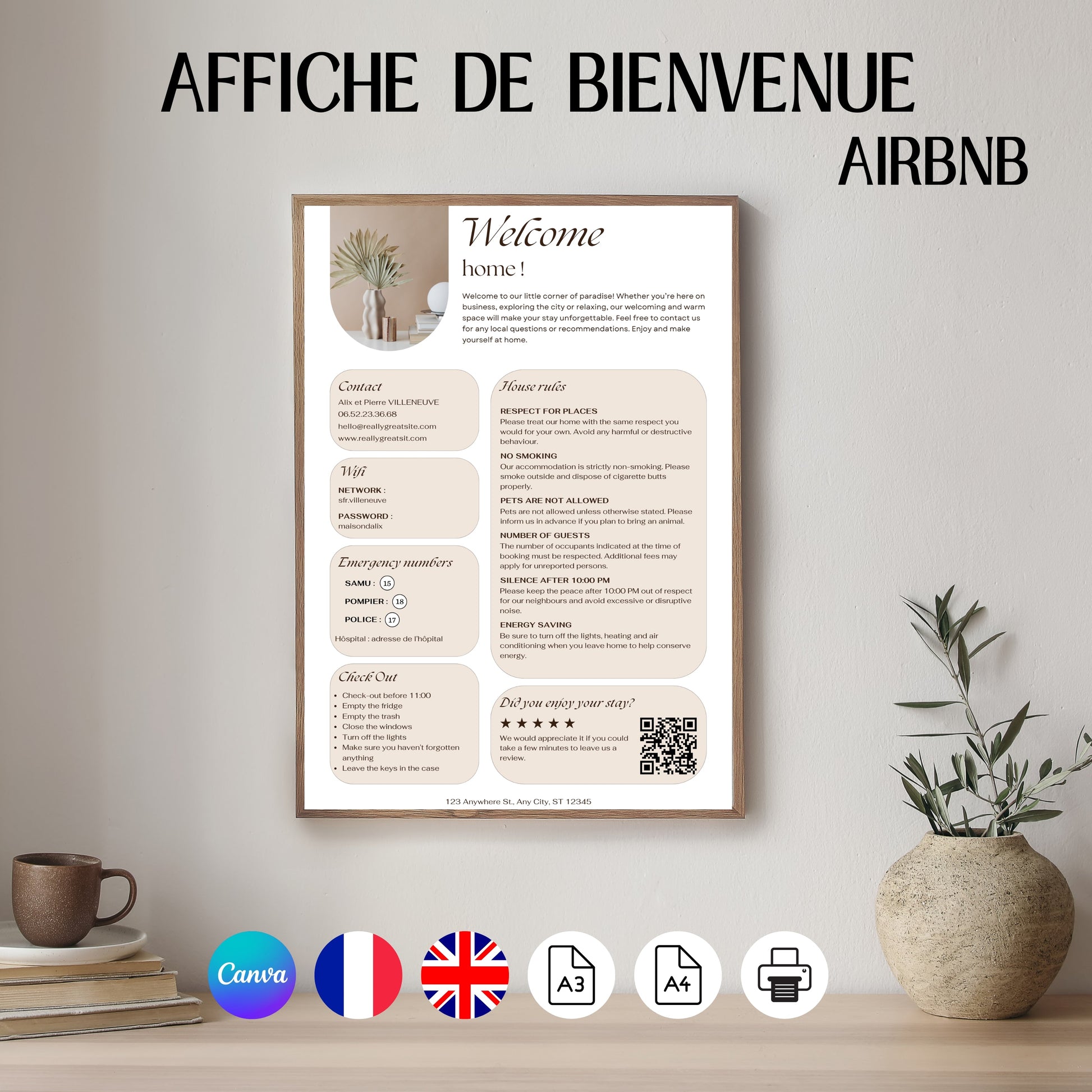 Affiche de bienvenue Design d'Audrey