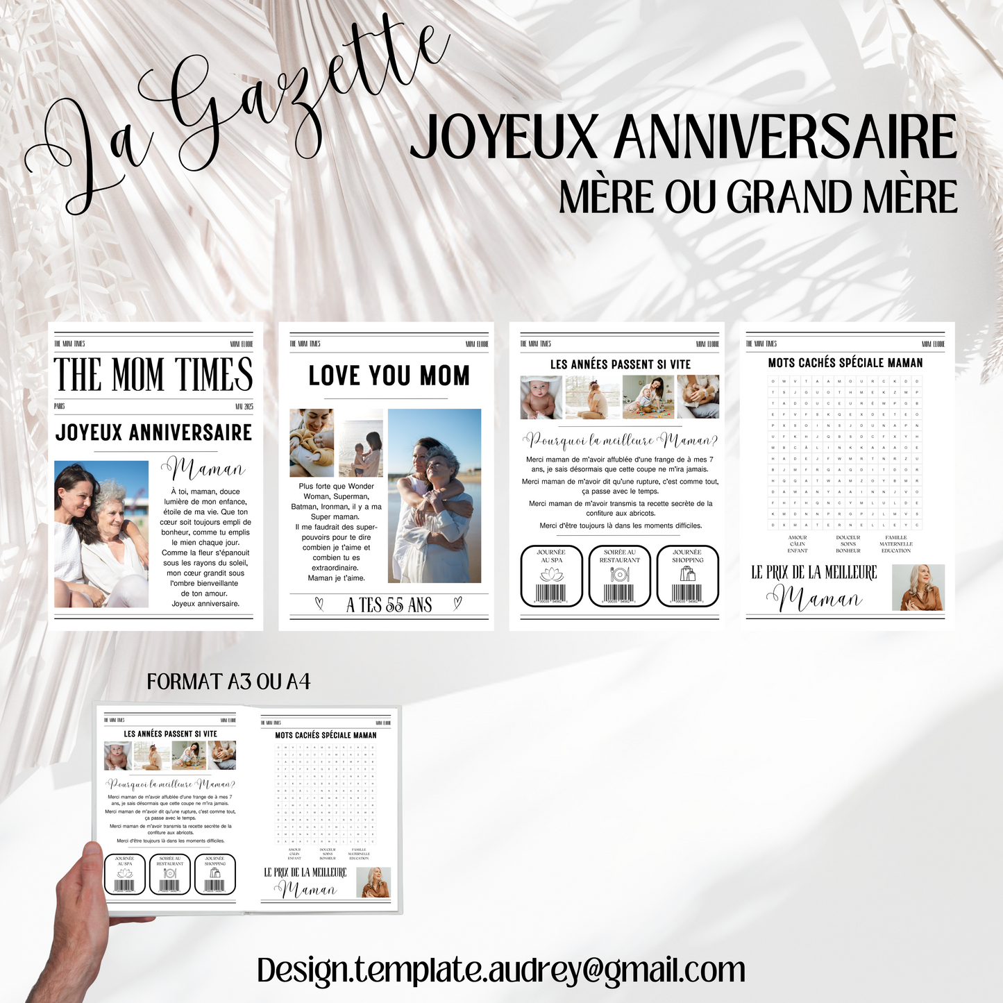 Gazette personnalisée anniversaire des mères