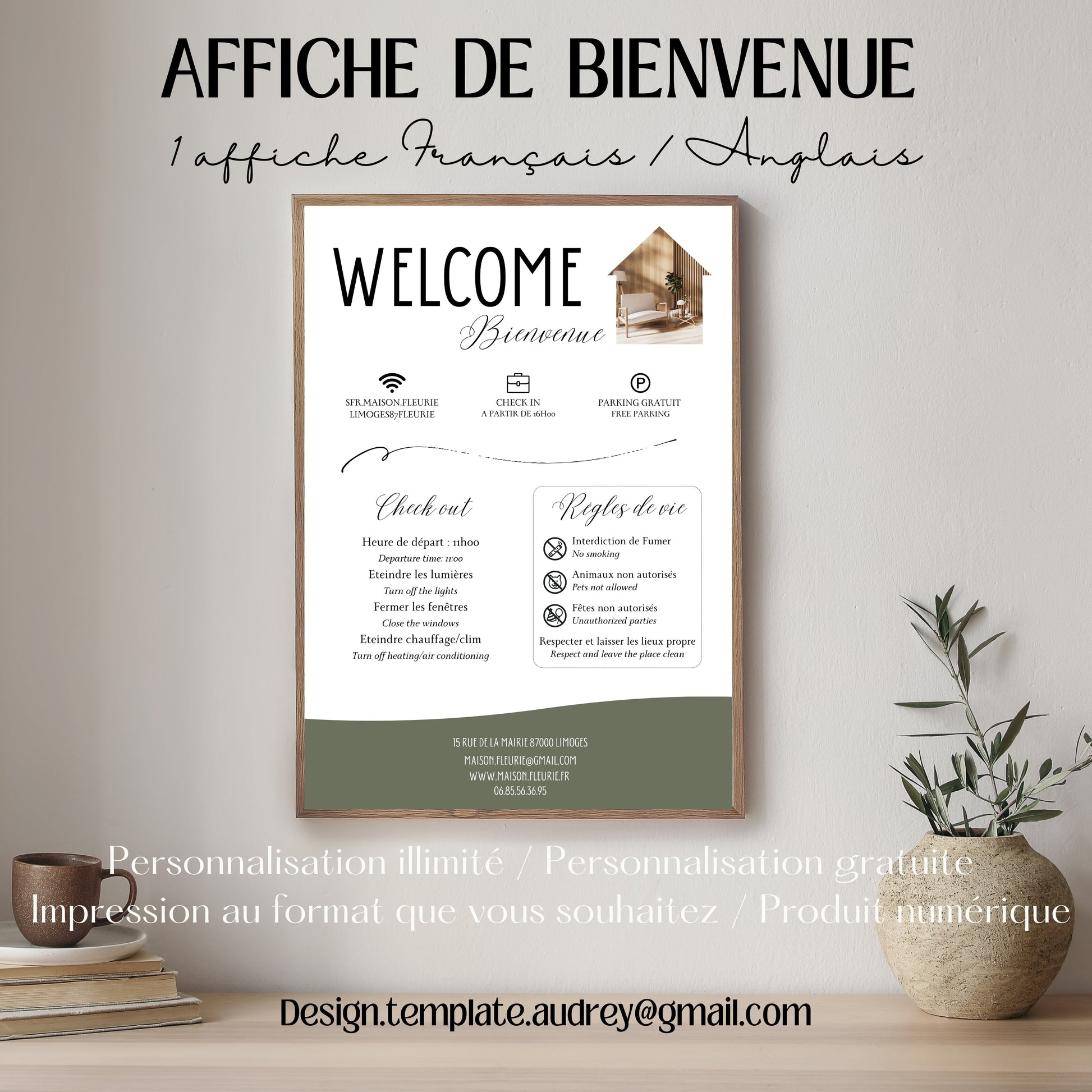 Affiche de bienvenue Design d'Audrey