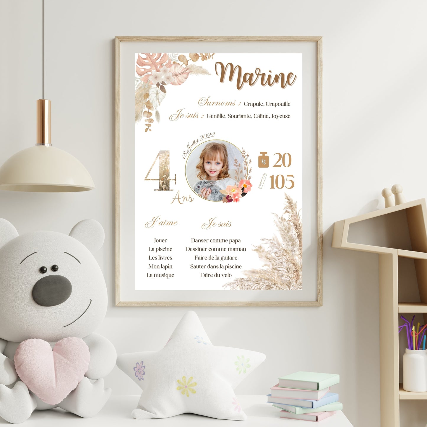 Affiche anniversaire Florale Design d'Audrey