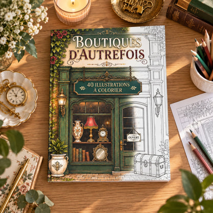 Coloriage Boutiques d'autrefois