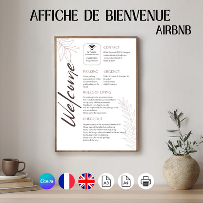 Affiche de bienvenue Design d'Audrey