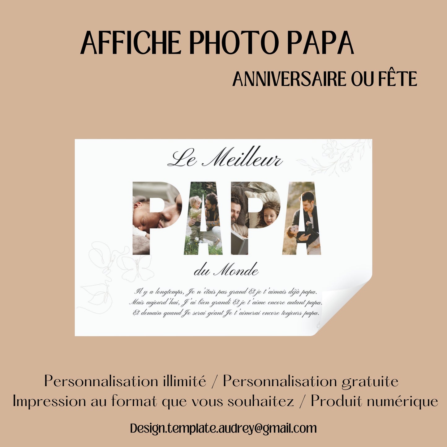 Cadre photo personnalisée PAPA