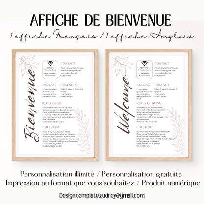 Affiche de bienvenue Design d'Audrey
