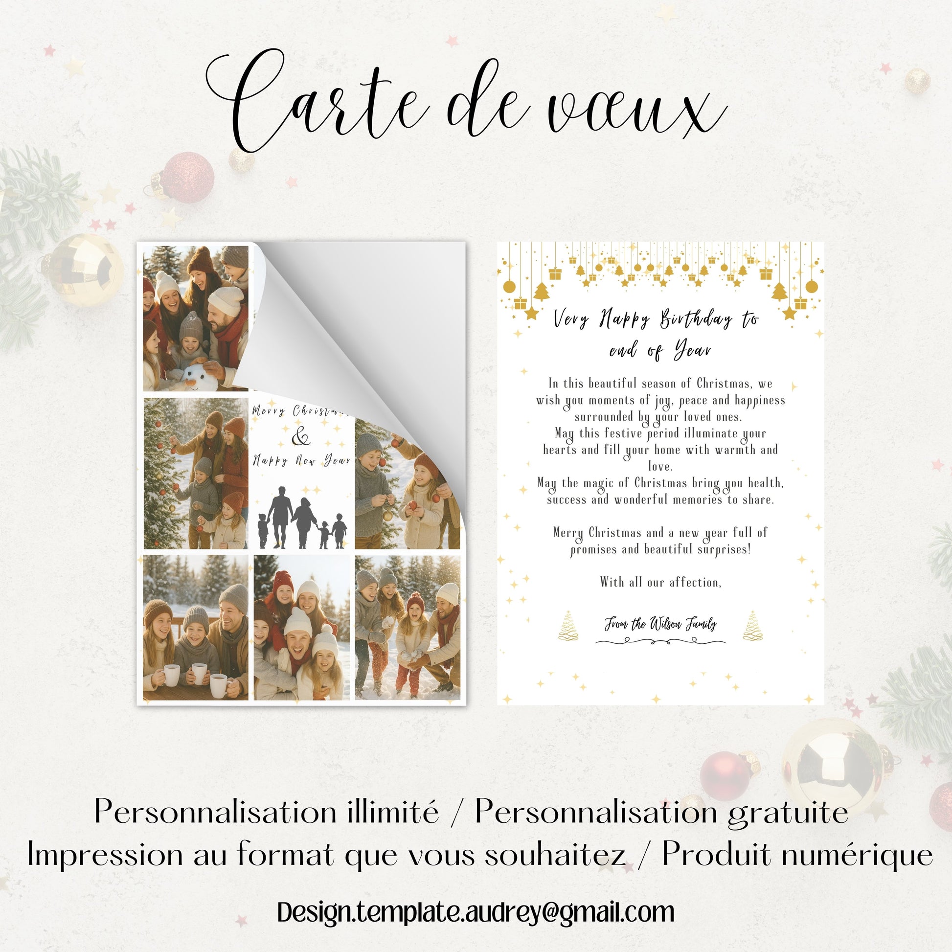 Carte de vœux Noël Design d'Audrey