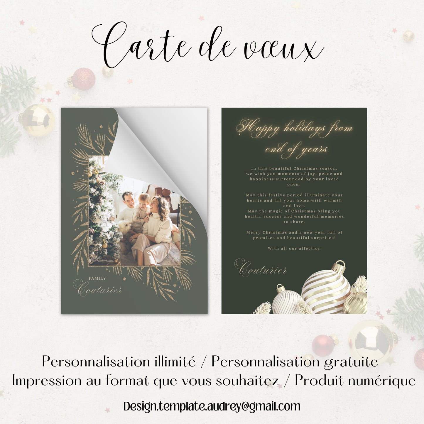 Carte de vœux Noël Design d'Audrey