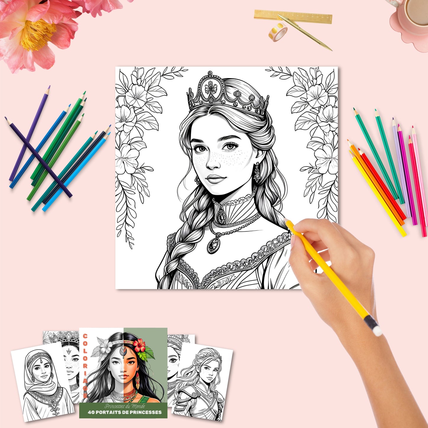 Coloriage Princesse du Monde Design d'Audrey