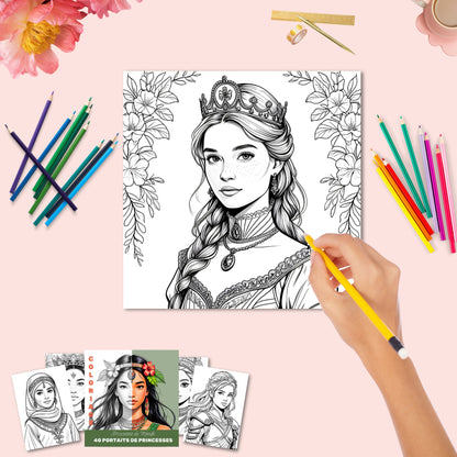Coloriage Princesse du Monde Design d'Audrey
