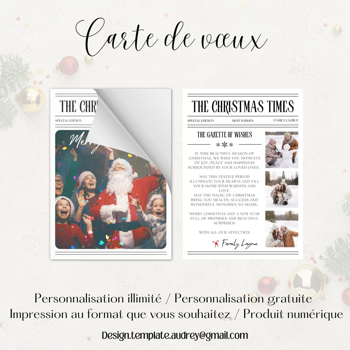 Carte de vœux Noël Design d'Audrey