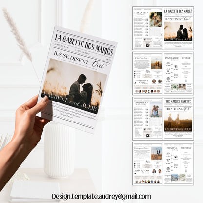 Gazette des mariés 4 pages Design d'Audrey