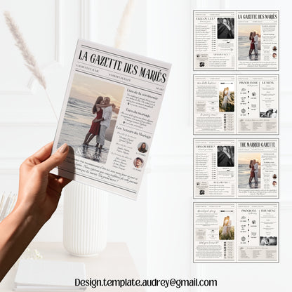 Gazette des mariés 4 pages Design d'Audrey