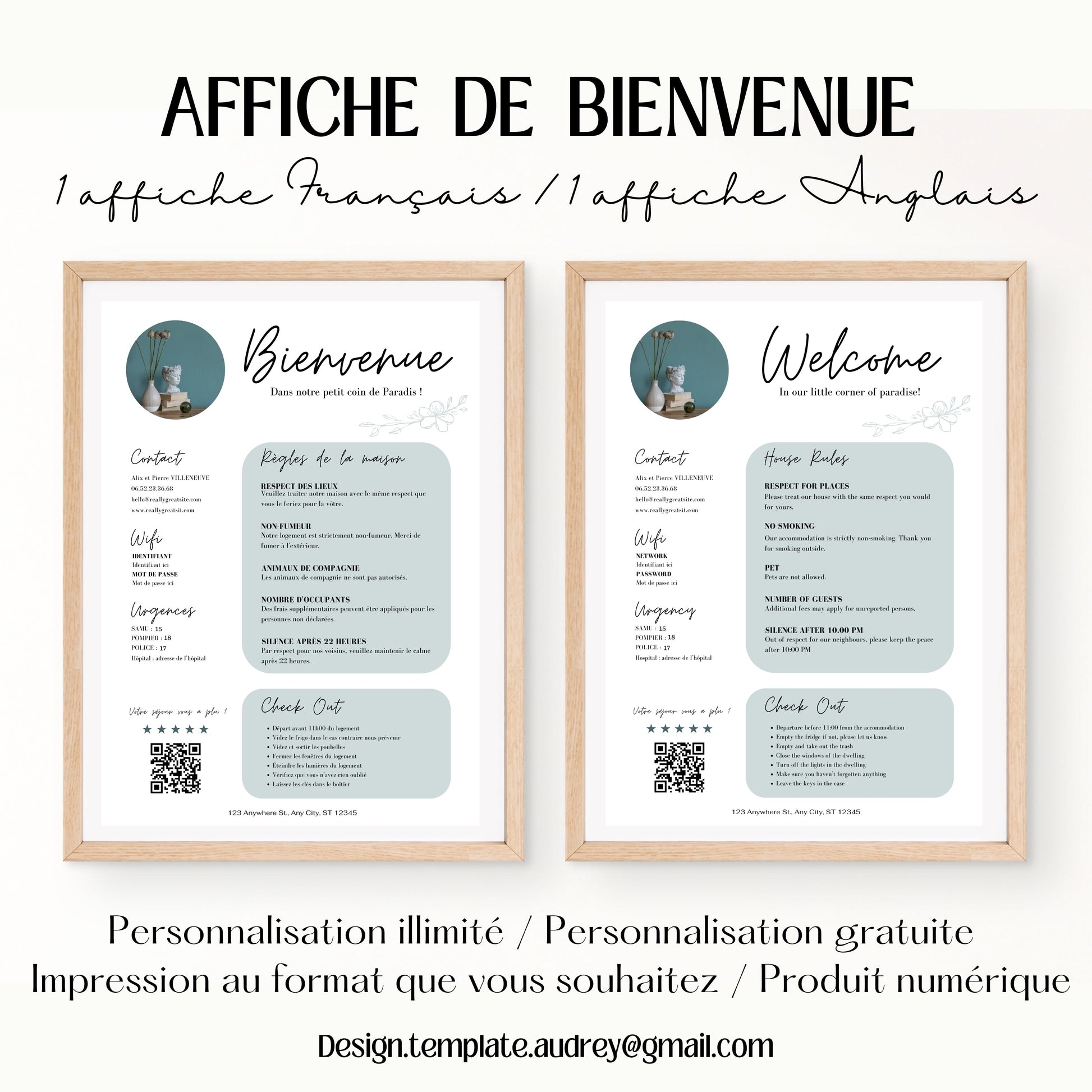 Affiche de bienvenue Design d'Audrey