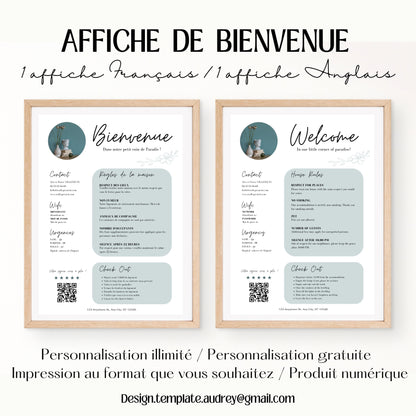 Affiche de bienvenue Design d'Audrey