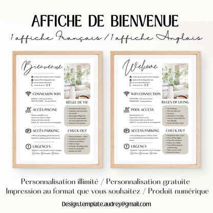Affiche de bienvenue Design d'Audrey
