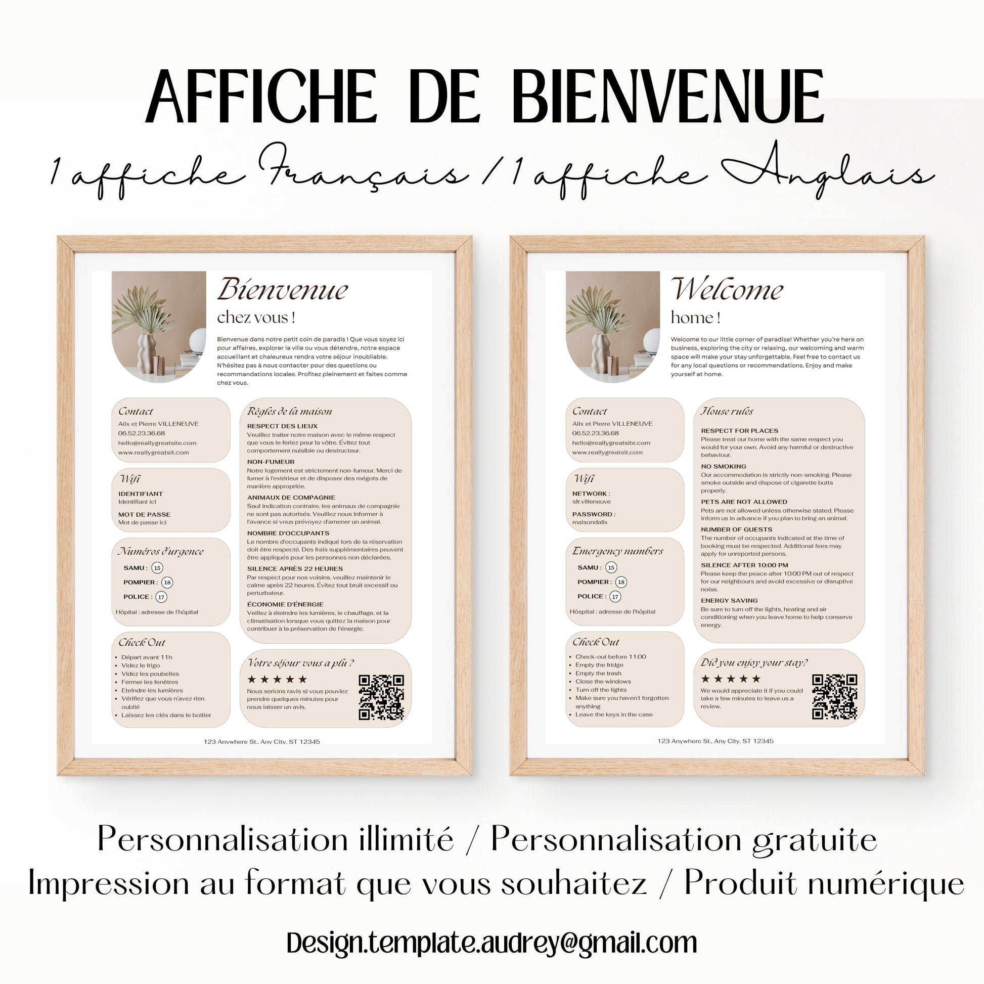 Affiche de bienvenue Design d'Audrey