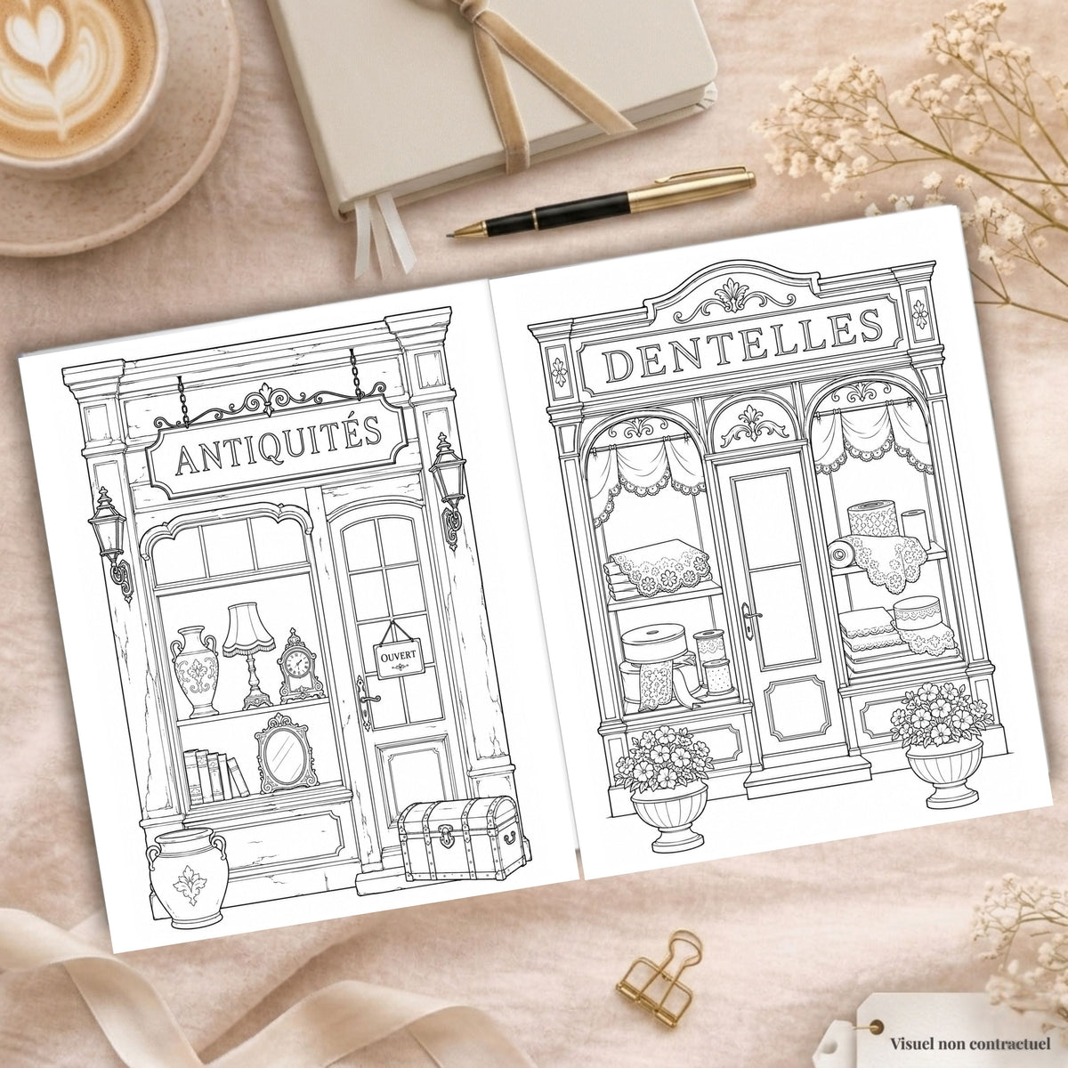 Coloriage Boutiques d'autrefois