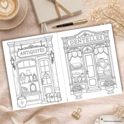 Coloriage Boutiques d'autrefois
