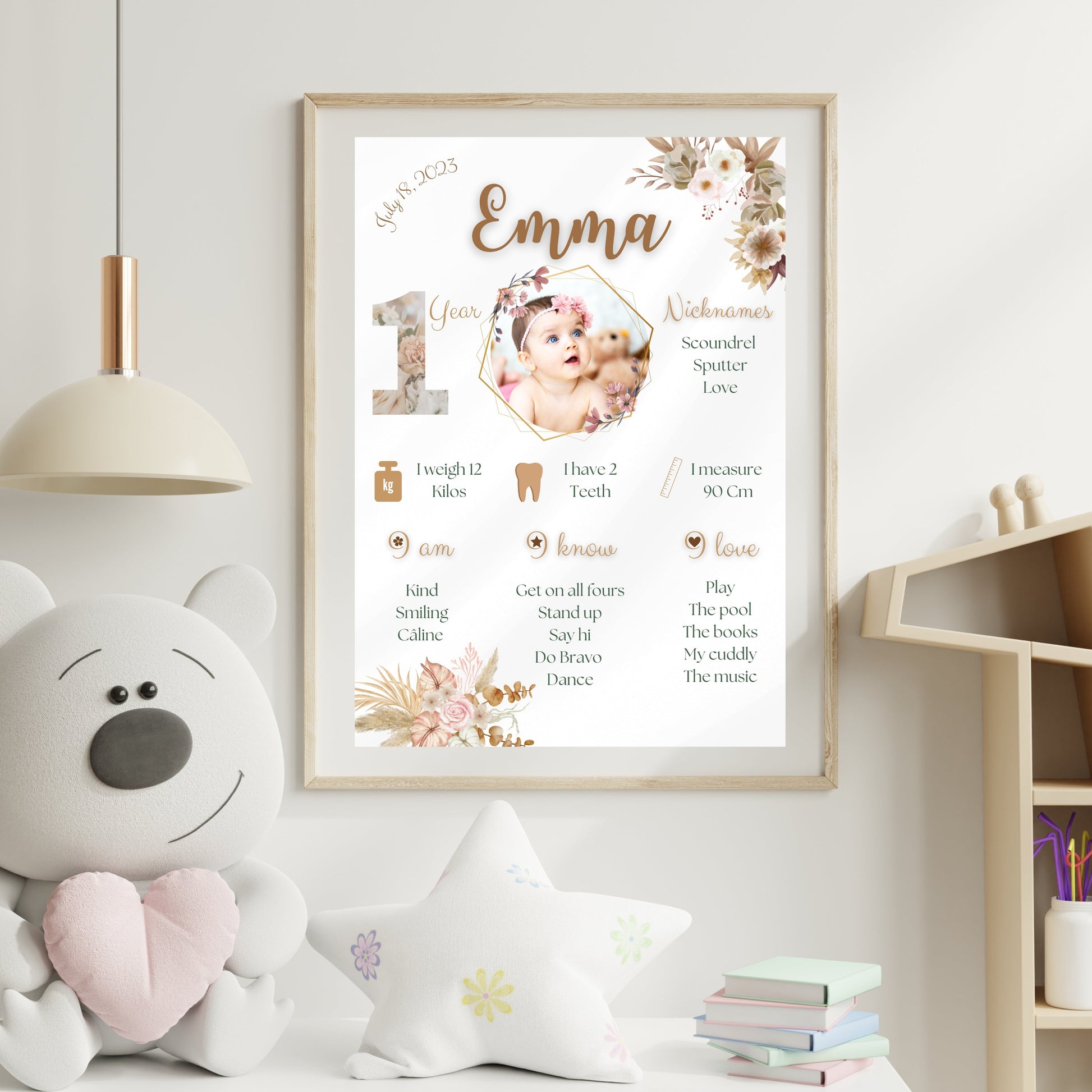 Affiche anniversaire florale Design d'Audrey