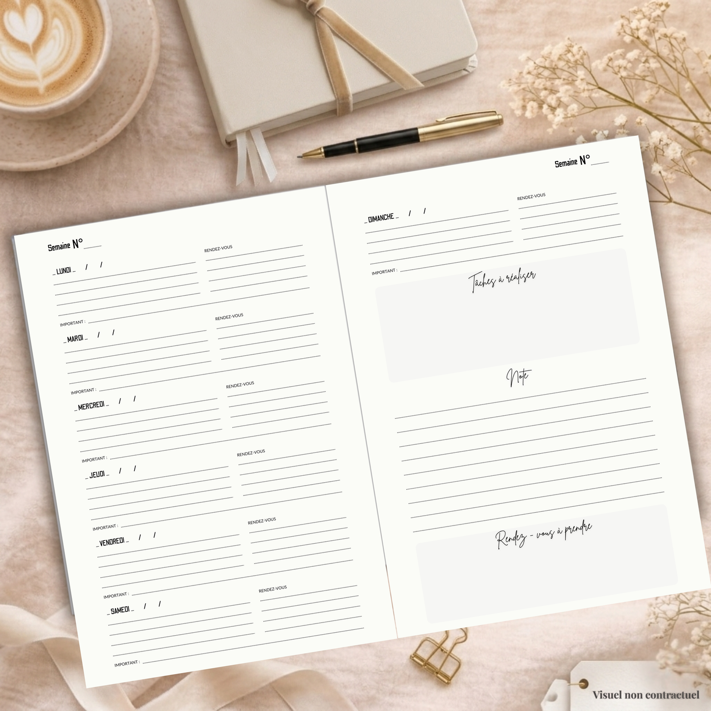 Agenda Semainier Non Daté