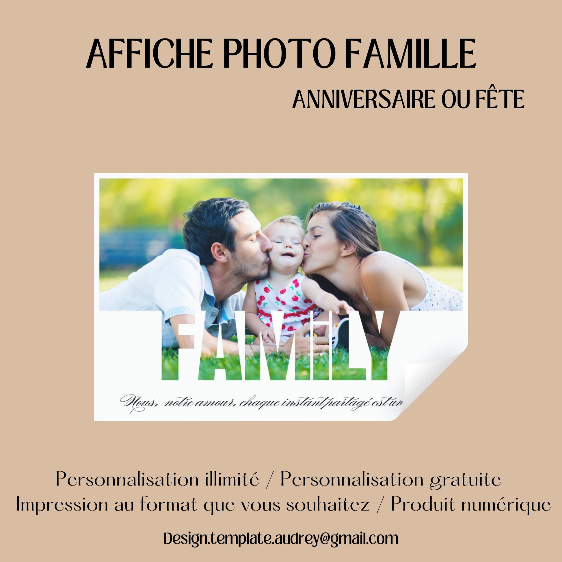 Cadre photo FAMILY Design d'Audrey