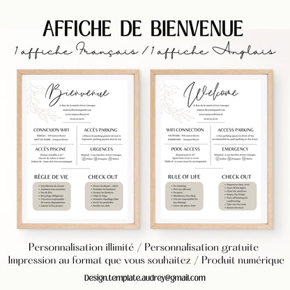 Affiche de bienvenue Design d'Audrey