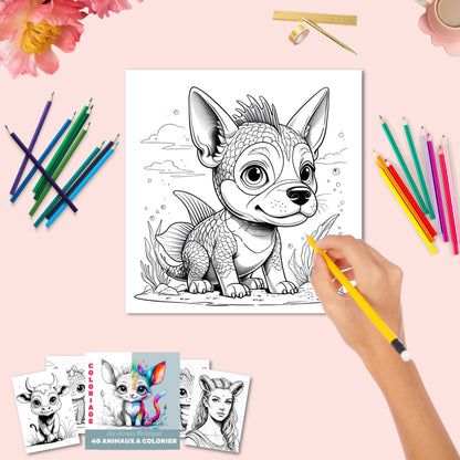 Coloriage les Animaux Fantastiques Design d'Audrey