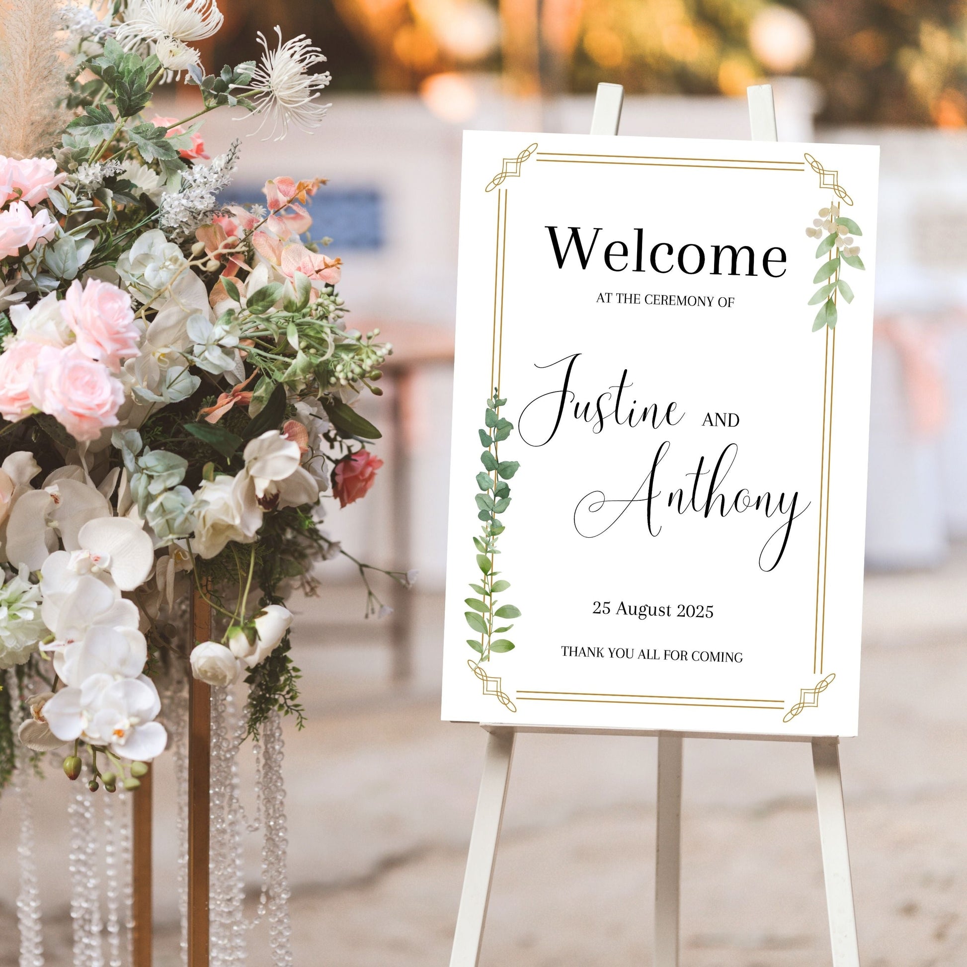 Affiche bienvenue Mariage Design d'Audrey
