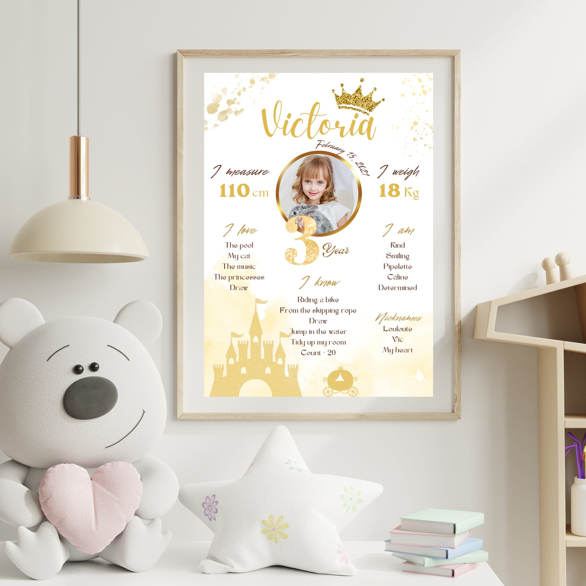 Affiche anniversaire princesse Design d'Audrey