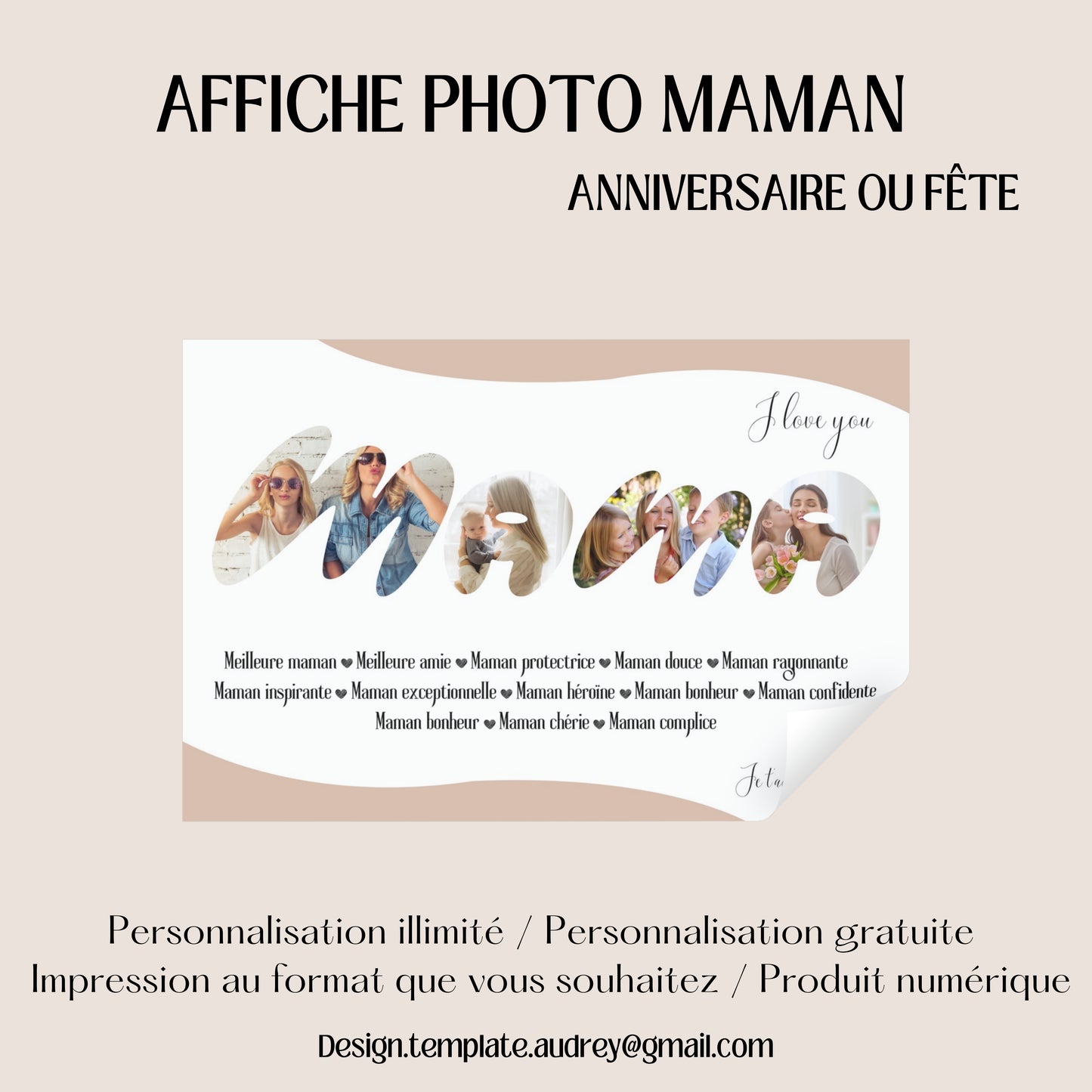 Cadre photo personnalisable MAMAN