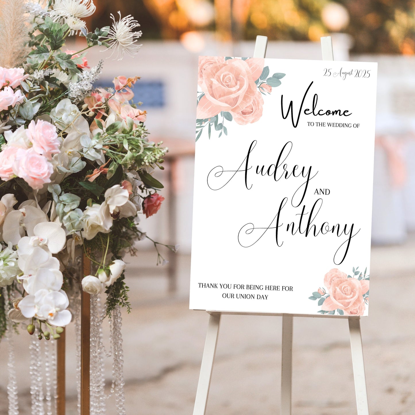 Affiche bienvenue Mariage Design d'Audrey