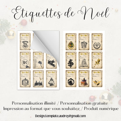 Étiquettes cadeaux Harry Potter Design d'Audrey