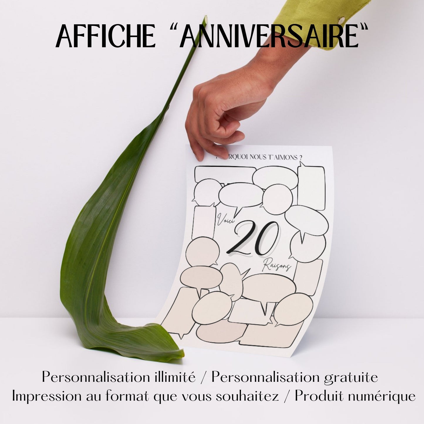 Affiche anniversaire humour 20 ans Design d'Audrey