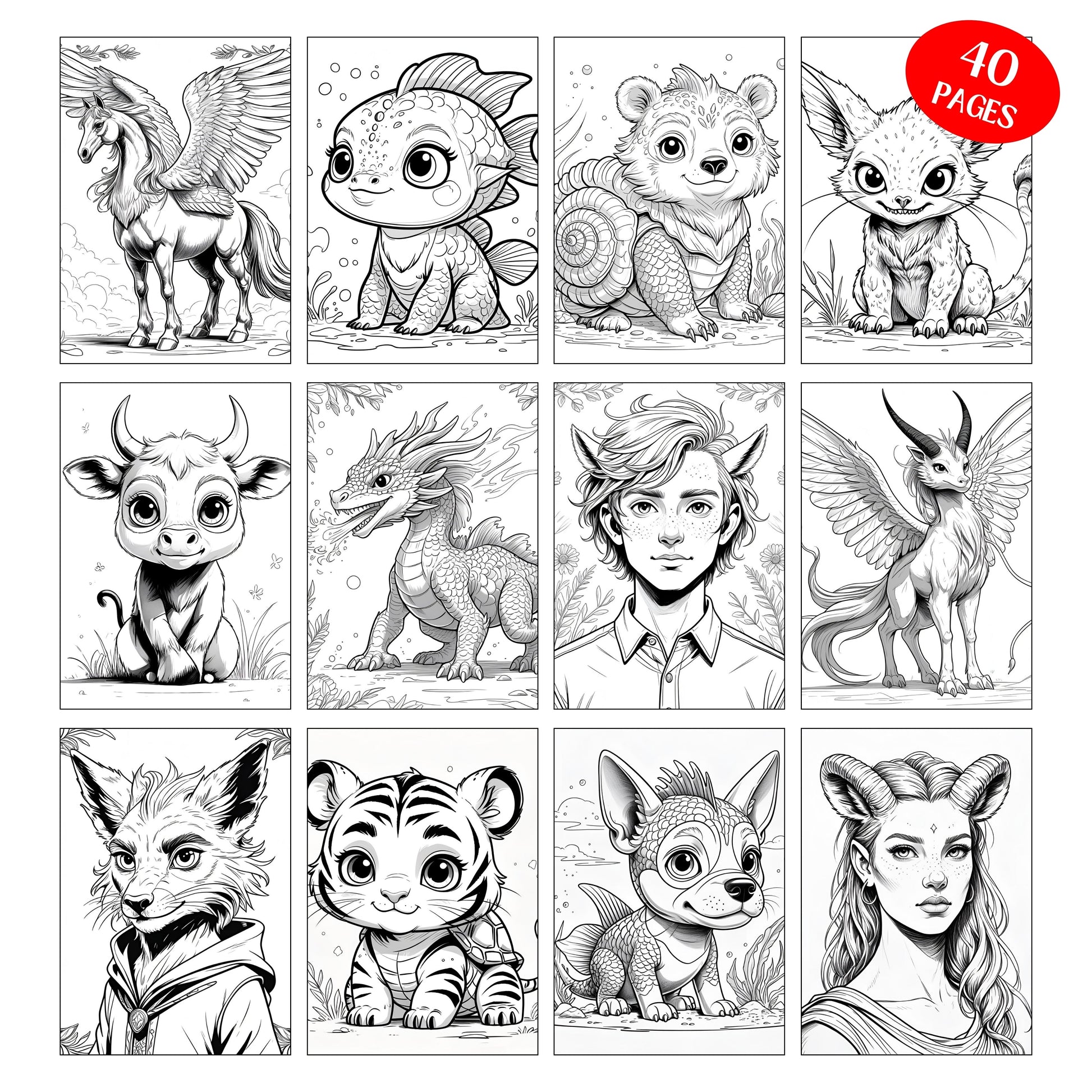 Coloriage les Animaux Fantastiques Design d'Audrey