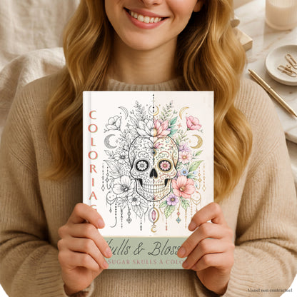 Coloriage Skulls et blossums