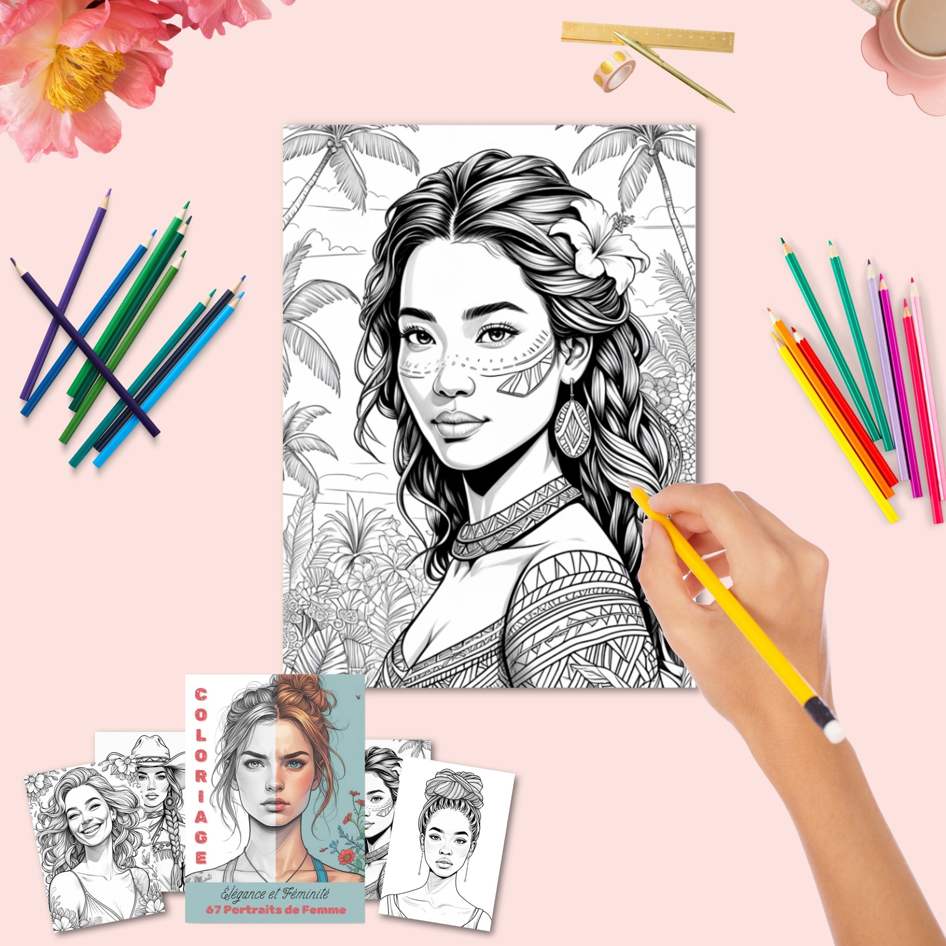 Coloriage Portraits Grand format Design d'Audrey
