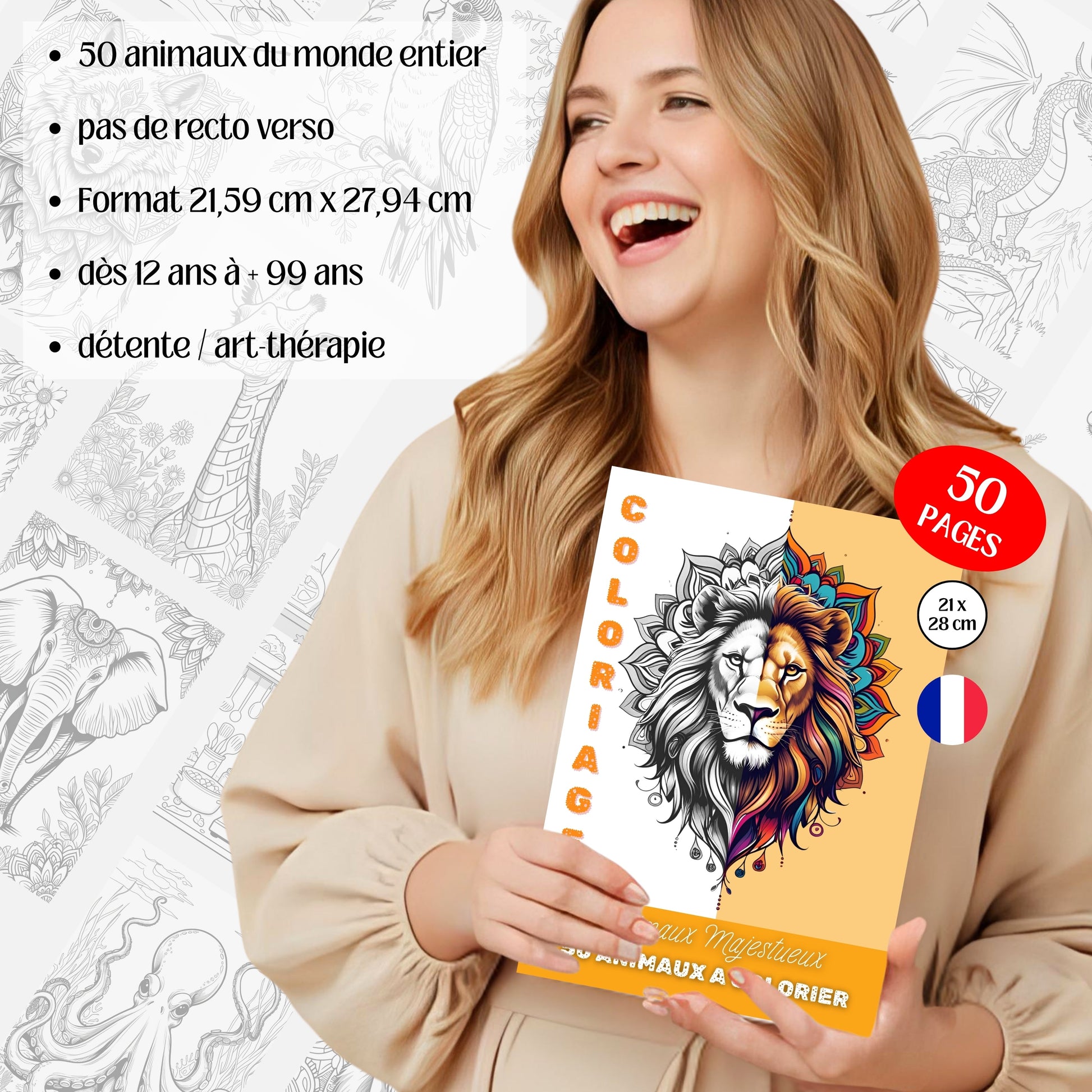 Coloriage Animaux Grand format Design d'Audrey