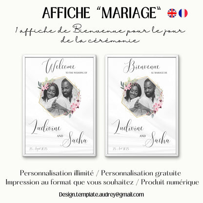 Affiche bienvenue Mariage Design d'Audrey