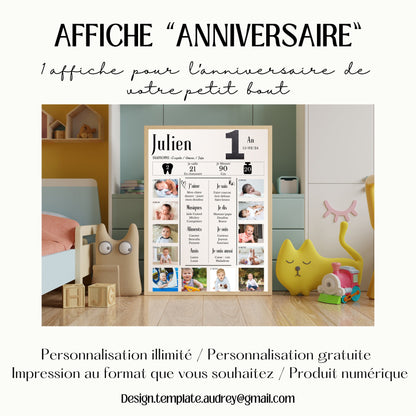 Affiche anniversaire journal 1 ans Design d'Audrey