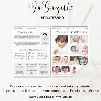 Gazette d'anniversaire Design d'Audrey