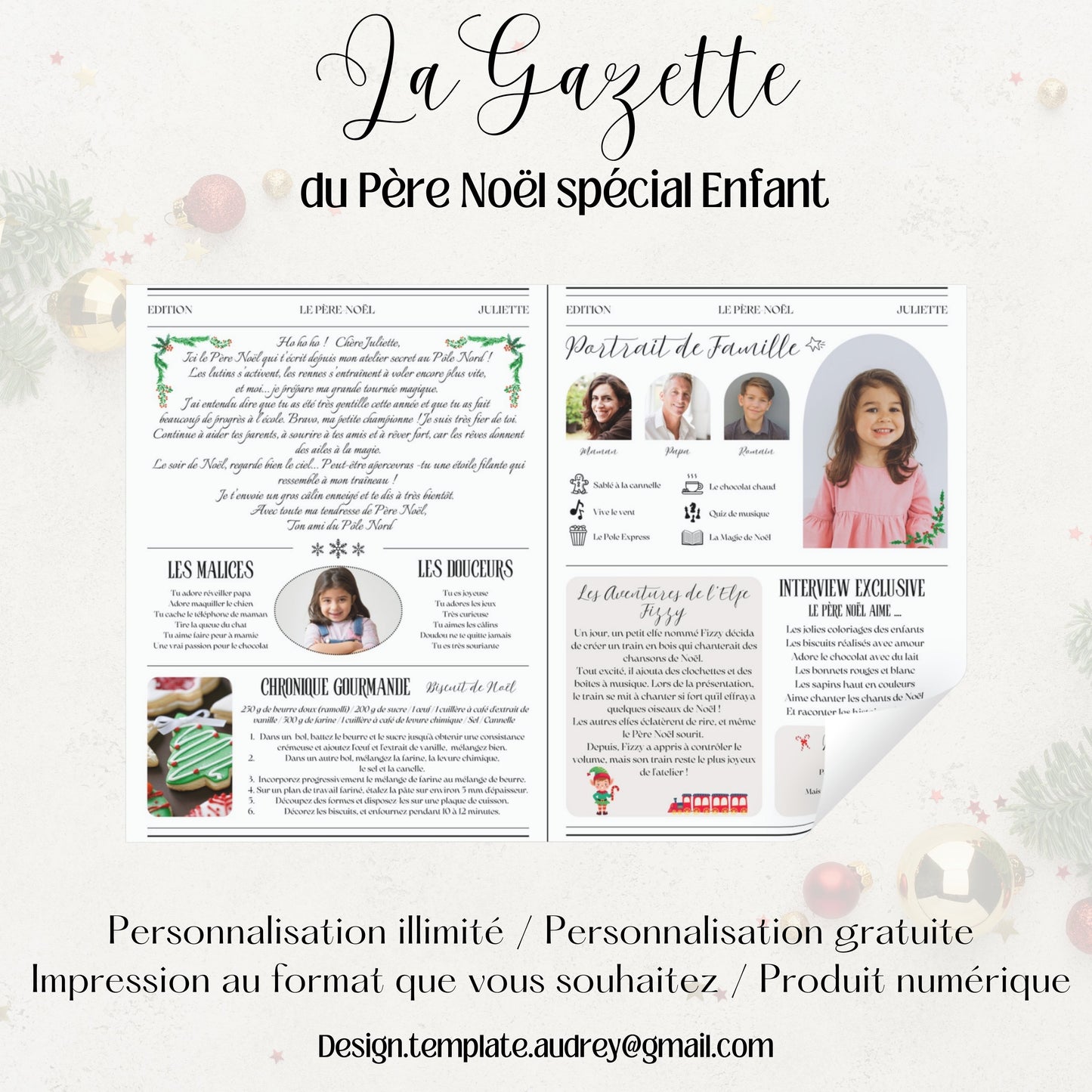 Gazette de Noël Enfant Design d'Audrey