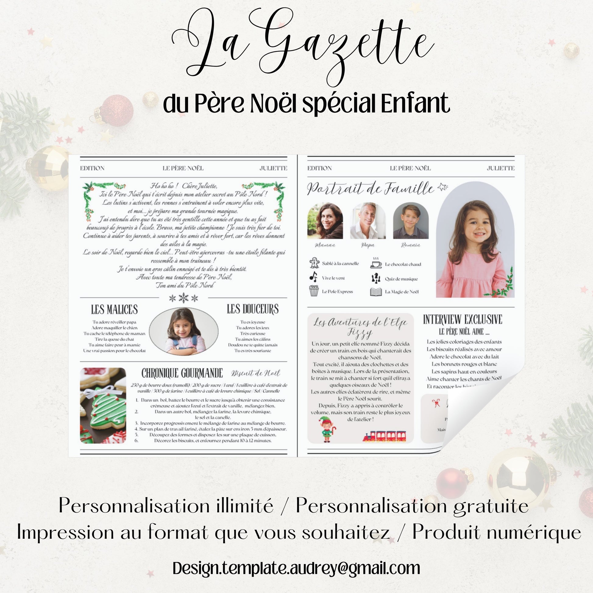 Gazette de Noël Enfant Design d'Audrey