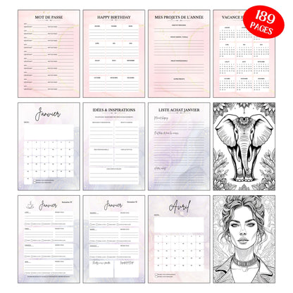 Agenda Petit format non daté Design d'Audrey